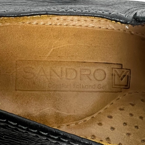 Sandro Moscoloni Leather Slip On Dress Shoe Mens 10.5 D Black Made In Brazil EUC - Picture 9 of 11